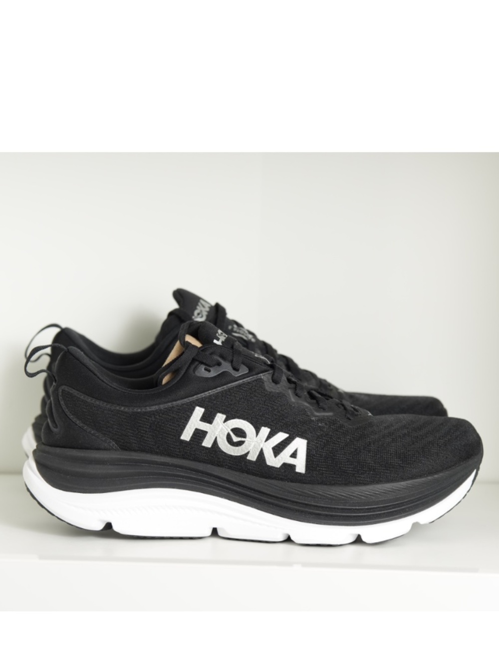 Hoka Mens Gaviota 5 Black/White Road Running Shoes US 10 EU 44